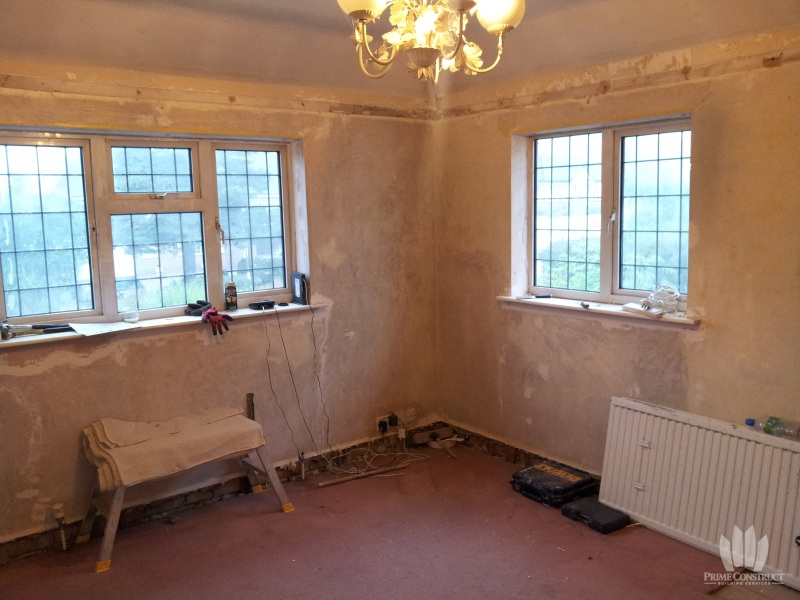 Window wall during refurbishment