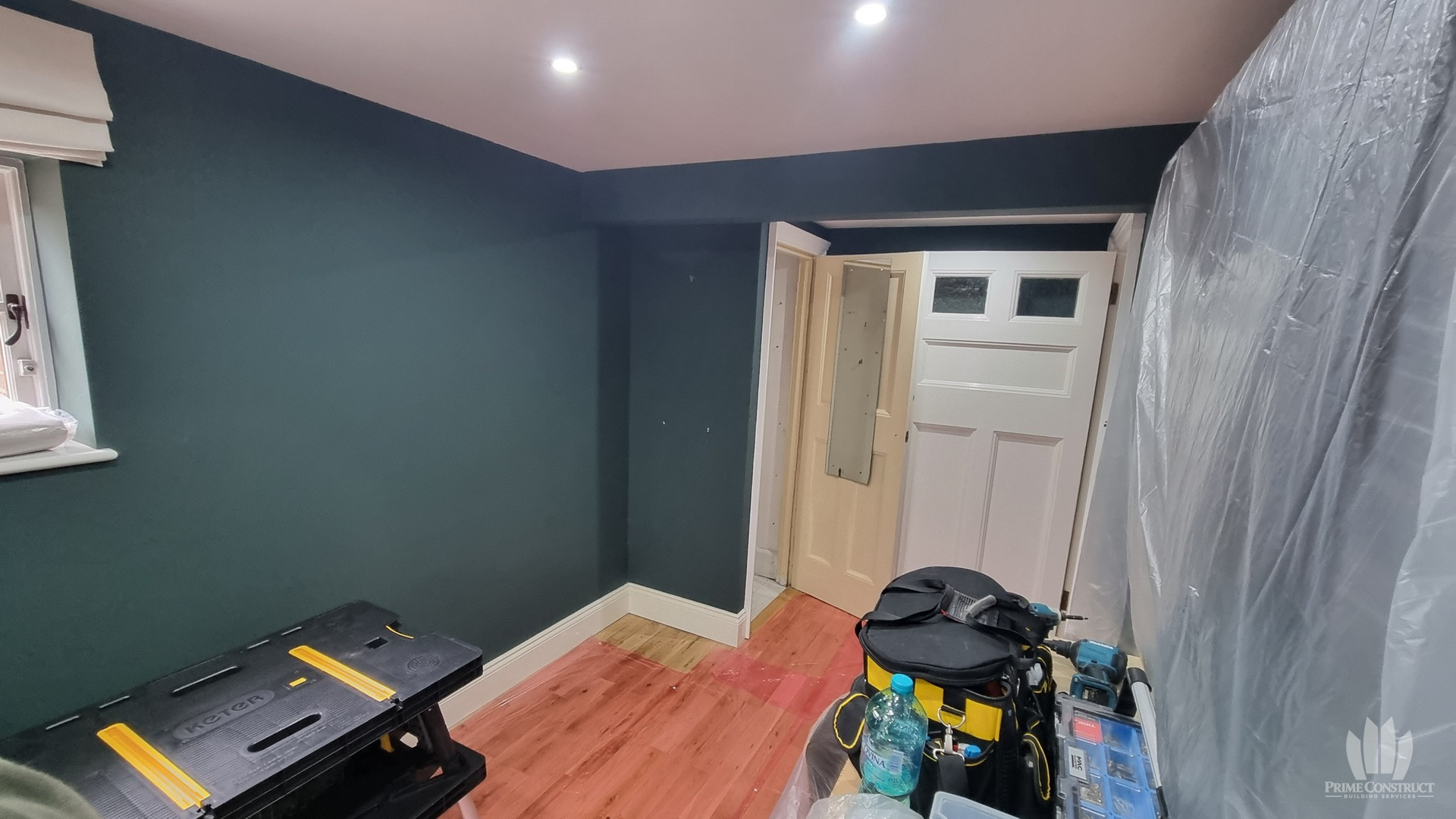 Bedroom corner before enclosure construction