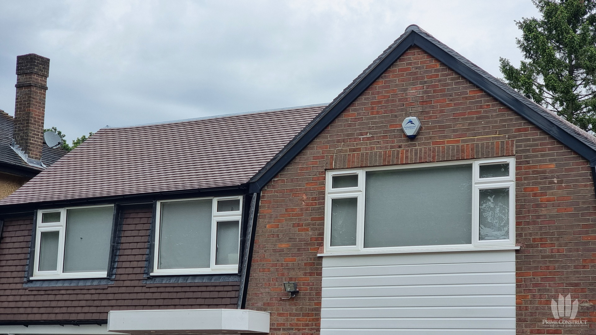 Front roof and gable exterior